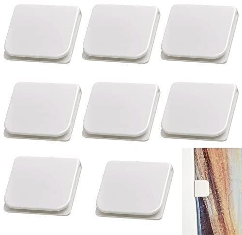 GZLCEU 8 clips para cortina de ducha, autoadhesivos, antisalpicaduras, resistente al viento, sin agujeros, protección para baño, accesorios para ducha
