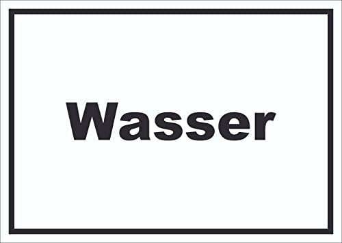 HB-Druck Wasser Schild mit Text Anschluss waagerecht A4 (210x297mm)
