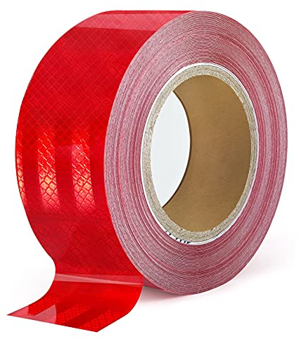 XFXIA Reflektierendes Klebeband Rot 20m x 5cm Wasserdicht Reflektorband Selbstklebend Warnklebeband Sicherheitsband-Conspicuous Warning Tape für Fahrzeuge,Autos,Anhänger,Boote