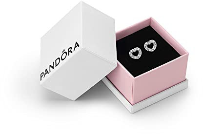 Pandora Timeless Women's Sterling Silver Be My Valentine Cubic Zirconia Stud Earrings, With Gift Box