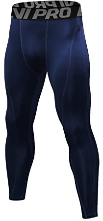 LNJLVI Män Sport Kompression Leggings Byxor, Mörkblå, M