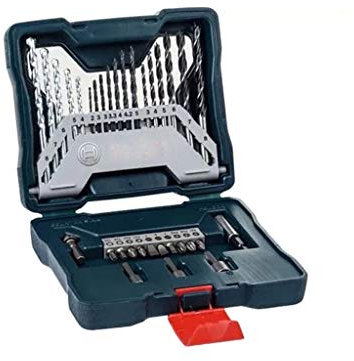 Tournevis 33pcs Foret hélicoïdal en métal Manche Rond Foret à maçonnerie Foret à Bois Foret tête de Tournevis Ensemble Mixte pour Outil électrique