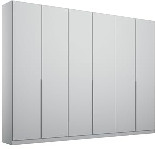 Rauch Möbel Alabama, Kleiderschrank für Schlafzimmer, Kinderzimmer, Wohnzimmer, Garderobe, Flur, 6-türig, mit Zubehör Premium, Farbe Seidengrau, Breite 271 cm