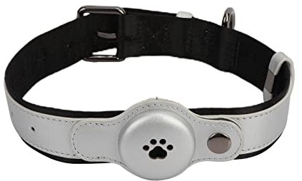 Luojuny GPS Dog Collar Tracker Waterproof IP67 Long Distance Long Battery Life Real Time Dog Tracker, Anti Lost Dog Location Tracker Fits Small Medium Large Dogs Silver