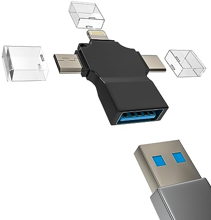 Adaptador USB A a Lightning USB C Micro USB Cable OTG para iPhone Cable Tipo Jack para cámara Compatible con Samsung para Apple para iPhone 15 Pro MAX Plus para iPad Air Macbook 14 13 12 11