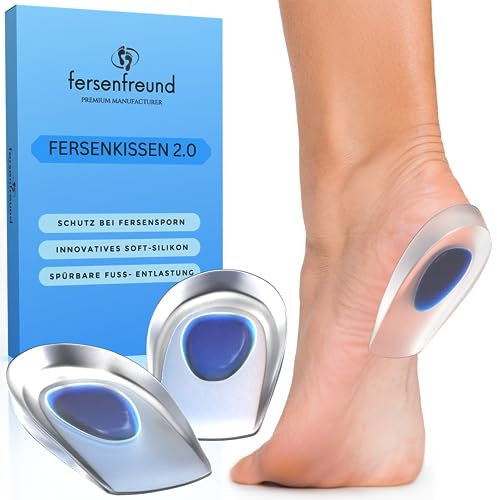 FERSENFREUND© Premium Fersensporn Einlagen - NEUHEIT 2025 - Fersenkissen Geleinlagen aus 100% ECHTEM SILIKON - Fersenkeil Gelkissen für Schuhe Ferse Gel Schuheinlagen Fersenpolster Gelpads (Herren)