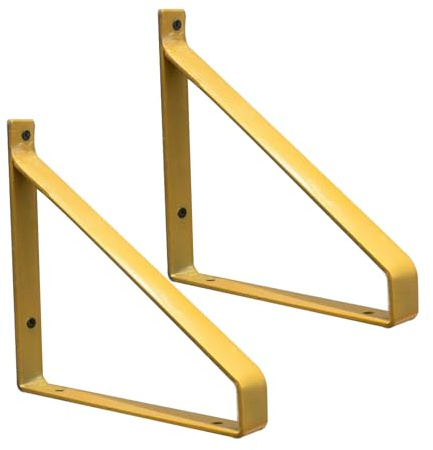 2 Stück Regalträger Regal Halterung Dreieck Wandkonsole Trennwand Tablarträger Wandmontage Regalhalterungen Schwimmende Unterstützung Halterung für Regale in Küche,Bücherregal (25cm,Gold)