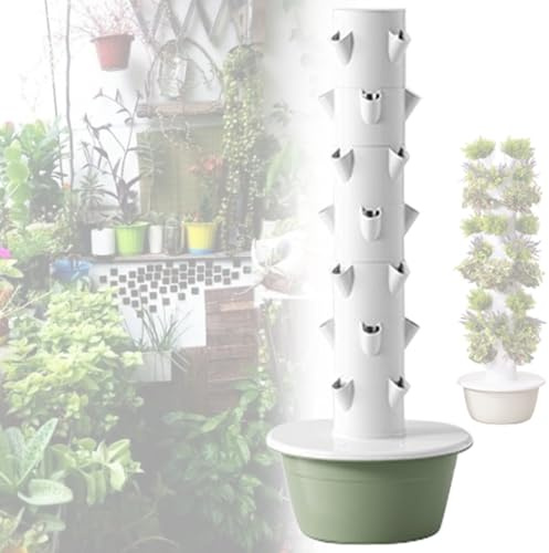 Quixnova Attrezzatura per Coltivazione idroponica a 5/7/9 Livelli - Kit per Coltivazione idroponica Strumenti per Coltura idroponica Indoor autoirriganti Fai-da-Te - Torre idroponica,7-Tier