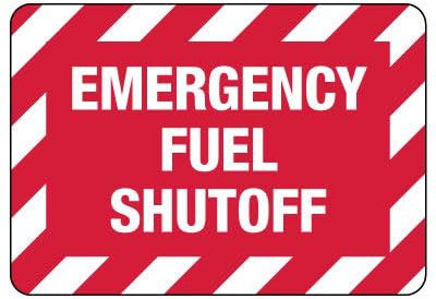 Emergency Fuel Shut Off Sign Warning Sign Metal Tin Sign Retro Wall Sticker Vintage Bathroom Decor Poster For Bar Pub Bathroom Cafe M
