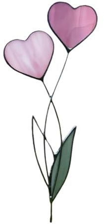 Coloured Metal Heart Stake - Decorative Stake Outdoor Rustic Heart Shaped Stake | Heart Flower Metal Stake, Stain Love Flower Sign, Yard Insert, Waterproof Garden Art