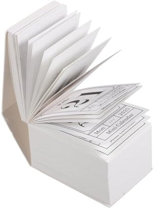 Garneck Miniatur-Tischkalender 2025 - Abreiß Tageskalender Und Notizblock Für Das Heimbüro 365 Tage Kompakt Und Praktisch in Elegantem Weiß Perfekt Für Ihren Schreibtisch