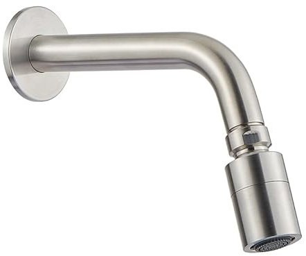 Brazo de ducha antivandálico en tubo con rociador antical cilíndrico orientable serie INOX - Idral