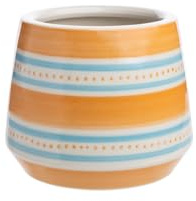 Macetero naranja AQUARELL de gres, macetas redondas para suculentas, decoración del hogar moderna, color: naranja, Ø 12 x 10 cm