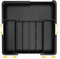 GLOSKIN Cuberteros para Cajon Cocina, Organizador Cubiertos con 7 Compartimentos,Organizador Cubiertos para Cajon 24*32.3 cm,Para Almacenamiento de Vajillas de Cocina, Almacenamiento de Cajones,Negro