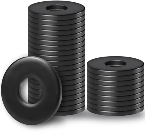 qingmeng 30 rondelle per carrozzeria, M8 x 24 mm, nero, in acciaio inox 304, grandi, A2 V2A, set di rondelle per viti, dadi, asta filettata