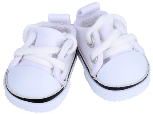Mikovivi 2 Pezzi di Scarpe per Bambole, Mini Graziose Scarpe da Ginnastica Bianche alla Moda Accessori Carini per Vestiti e Display Bambole da 15 cm e 17 cm (Bambole non Incluse)