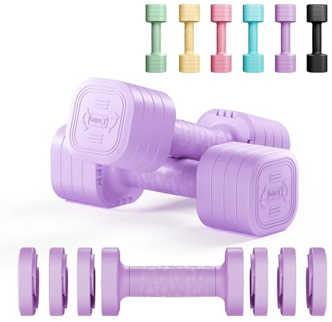 Dripex Hanteln Set 2,5kgx2 und 5kgx2 oder 7,5kgx2, Verstellbare 6 Hantelplatten mit Einem Gewicht von 0,25 kg oder 0,5 kg oder 0,75 kg für Frauen und Männer für Home Gym