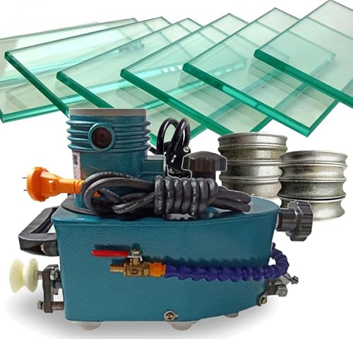 XUXIAO Canteadora de Vidrio portátil pequeña de 850 W, Amoladora de Bordes de Vidrio de 8000 RPM, rectificadora eléctrica de Mano, para Superficies Planas, Curvas y Redondeadas Blue