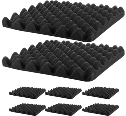DECORNIJIA 8pcs Self-adhesive Sound Insulation Panels Made of Soundproof Cotton for Enhanced Soundproofing, Acoustic Panels for Piano Rooms and Home Theaters, Black Sound Absorbing Wall