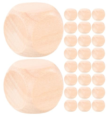 ZUNOXAZ 50 Pezzi Dadi in Legno Vuoti con Angoli Arrotondati per Progetti DIY Creativi Blocchi Lisci Sei Facce per Giochi da Tavolo e Materiali per Feste