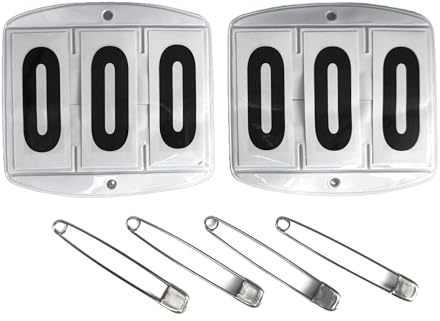 JA Horse JA7002 Números de 3 dígitos, rectángulo, imperdibles, S | Juego de números de cabeza de caballos, para bridas y cenefas, color blanco