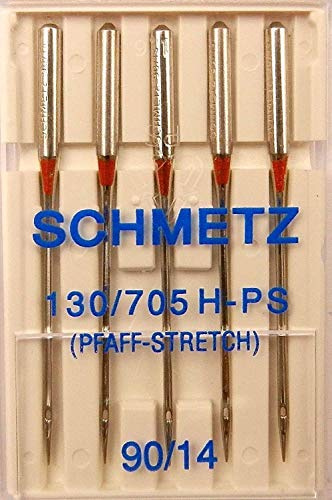 SCHMETZ 5 Stretch (Pfaff Stretch) Nähmaschinen Nadeln Flachkolben 130/705 H-PS Stärke 90/14