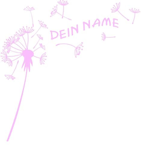 CLICKANDPRINT Aufkleber » Pusteblume mit Name, 70x69,4cm, Glasdekor Frosted Glass rosa • Dekoaufkleber/Autoaufkleber/Sticker/Decal/Vinyl
