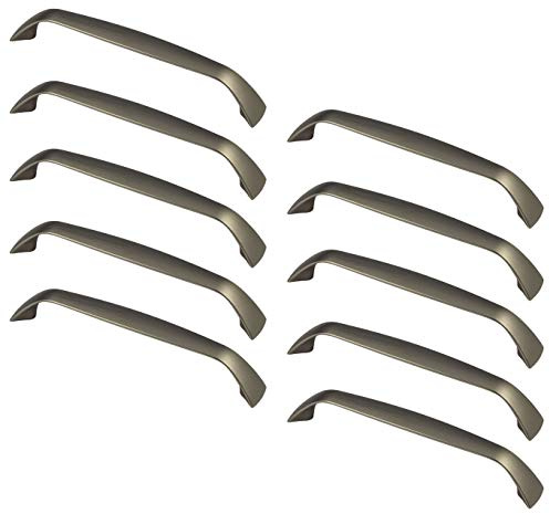 GedoTec Schubladengriff Edelstahl Möbelgriff 128 mm Schubladen - KARO | Griff Höhe 25 mm | Metall Küchengriff abgerundet | Türgriff Schranktür & Küche | 10 Stück - Bogengriffe für Schränke & Kommoden