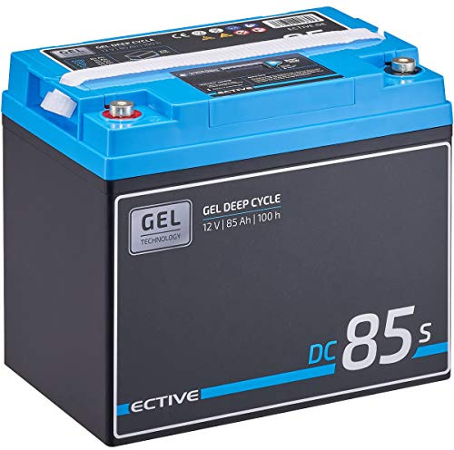 ECTIVE - GEL DC85S 12V 85Ah - Deep Cycle Versorgungsbatterie mit LCD-Anzeige wartungsfrei - VRLA Solarbatterie für Boote, Van, Wohnmobil, Camper