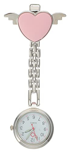UKCOCO Pocket Watch Herzdesign Digitaluhr Für Frauen Elegante Taschenuhr Für Pflegekräfte Praktisch Und Dekorativ