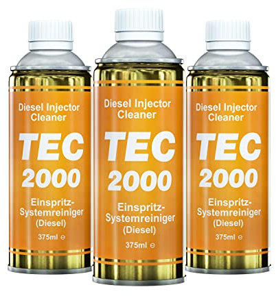 TEC 2000 Motorreiniger - 3 x Diesel Injektor Einspritzdüsen Reiniger 375ml - Kraftstoffadditiv zur Systemreinigung von Injektoren - Motorspülung Motorpflege Diesel Zusatz - Systemreiniger