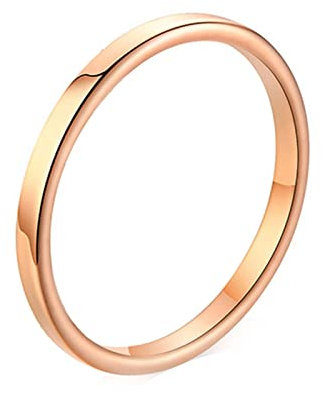 Knuckle Ringe für Frauen Rosegold Midi Ringe Mädchen 2MM Knöchelringe Stapelringe Midi Fingerringe Edelstahl Damen Schmuck 44 (14.0)