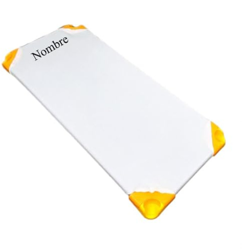 Sábana Ajustable para Cama de Guardería. Sabana Bajera de hamacas de guarderia. Personalizable con Nombre (1unidad Blanco) 65% PL 35% co