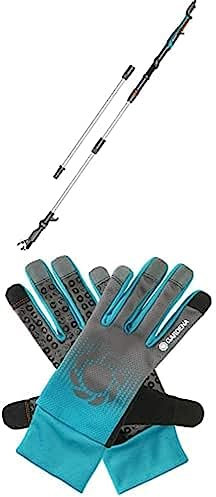 Gardena Akku-Teleskop-Baumschere HighCut 360/18V P4A ohne Akku: Astschere mit Teleskopstiel für Zweige in bis zu 5 m Höhe(14776-55) + Gardena Garten- und Pflegehandschuh 7/S(11500-20)