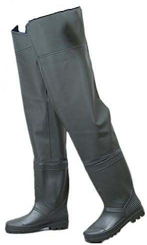 Watstiefel wasserdichte Watstiefel for Angeln for Herren und Damen, mit Rutschfester Gummisohle und Verstellbarer Schnalle (Color : Green, Size : 44 EU)