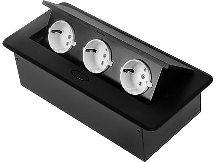 DOITOOL Versenkbare Multimedia Pop-up Steckdose Steckdosen Aus Aluminium Schwarzes Gehäuse Platzsparend Geeignet Für Konferenzräume Und Bürotische Norm Praktische Desktop-lösung