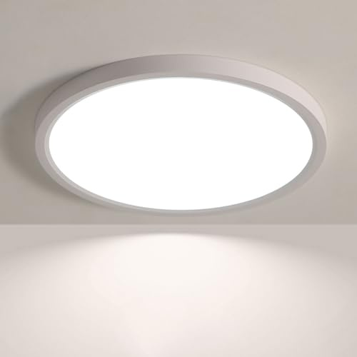 JDONG LED Deckenleuchte 54W Flach Rund Weiß Deckenlampe Ø50CM | Modern Natürliches Weiß 4000K Lampe für Schlafzimmer Büro Wohnzimmer Küche Keller Balkon Ultra Dünn 2.5CM