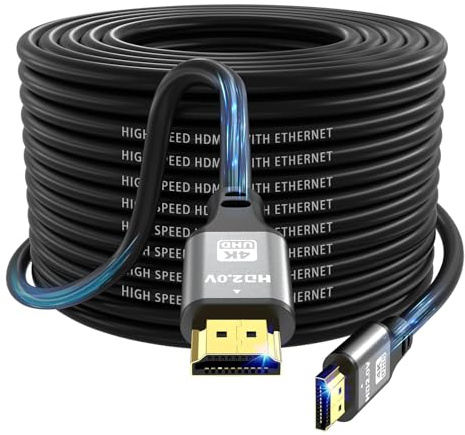 jojobnj 4K HDMI Kabel 25m, High Speed HDMI 2.0 Kabel 4K@60Hz 18Gbps, Ultra HD, Ethernet Audio Return, Video 4K, 1080p, 3D, Arc, HDR Kompatibel mit Xbox, PS5/PS4, HDTV, Laptop ect
