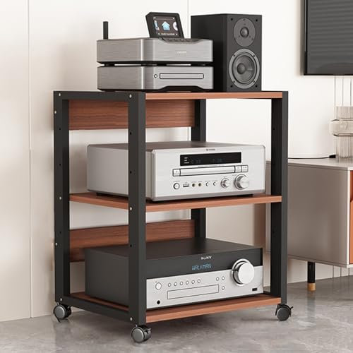 Mobile Stereo Hi Fi Rack Supporto Per Giradischi Moderno Alto 69,5 Cm, Scaffale Per Supporti AV Audio Mobile A 4/3 Livelli, Mobiletto Verticale Per Ufficio, Casa, Aula, Rack Per Apparecchiature Stereo
