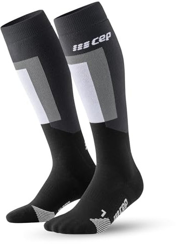 CEP - Skisocken mit Kompression für Damen, Lange Kompressionsstrümpfe, Größe III/M / 39-42, Black/Grey