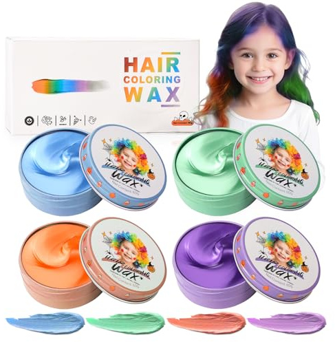 4 stycken tillfällig hårfärg för barn, blå grön orange lila, omedelbar hårtoning färga, kvinnor män färg frisyr pomade, flickor styling hår färgning kräm, hår vax för fest cosplay halloween