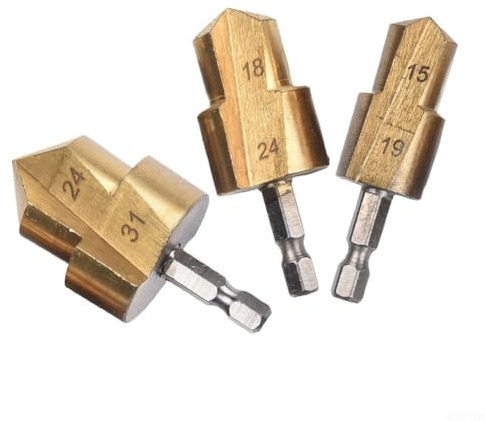 PPR Stufenbohrer, Sechskantschaft, Wasserrohrverbindungswerkzeug, 20/25/32 mm, Goldfarbe (B)