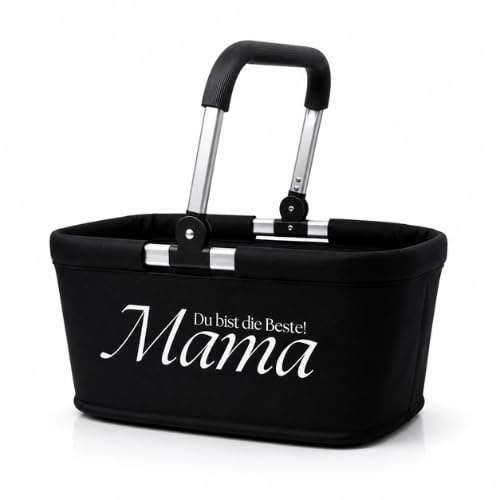Juwele Geschenk für Mama - Einkaufskorb faltbar - elegant & wasserabweisend als Mama Geburtstagsgeschenk - Robuster Einkaufskorb 43x24x27cm aus hochwertigem Material - Geschenke für Mama