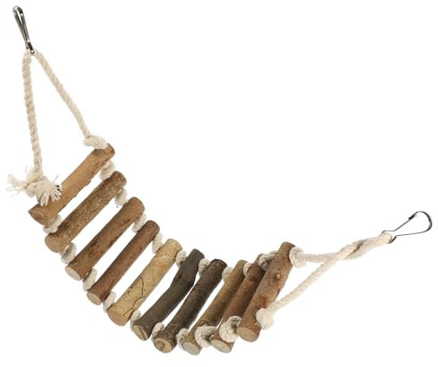 Milisten Vogelkäfig Zubehör Holzleiter Für Papageien Kletterspielzeug Natürlichem Material Für Wellensittiche Nymphensittiche Und Liebesvögel Fördert Spiel Und