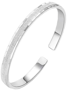 WUNZILO 1 Stück Schmuck Damen Armreif Edelstahl Zirkonia einfache Stil Armband breit mit Schließe Armspange(Sternen-Stil)