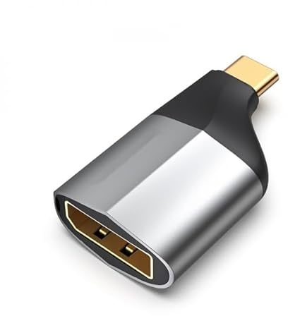 Brightium Adaptador - Adaptador USB-C Macho a DisplayPort Hembra, Color Gris, soporta resoluciones hasta 4K, Permite conexión de Pantallas externas.