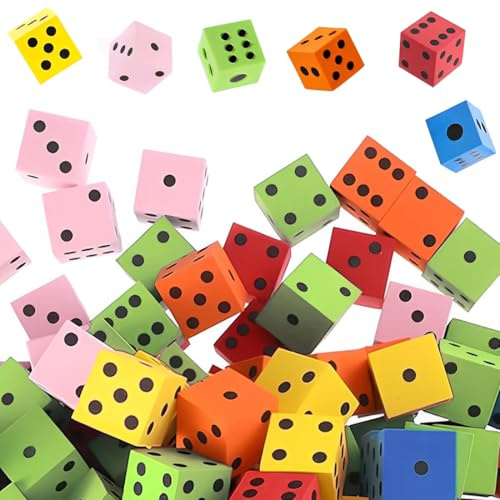 36 Stück Schaumstoffwürfel, Flüsterwürfel, Lernspielzeug, 2 cm Schaumstoffwürfel, Farbwürfel, Kindergarten, Vorschule, Geschenke für Muttertag, Geburtstagen und Anderen Feiertagen