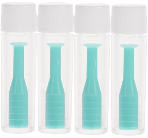 EXHUMKY Ventosa para Lentes de Contacto Rígidos 4piezas con Superficie Antideslizante y Silicona Suave, Herramienta Portátil para Uso Diario y Viaje