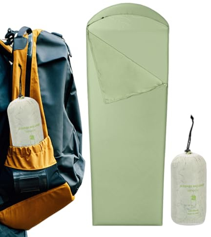 Sacco a Pelo da Rifugio in Cotone & Spandex - Liner per Sacco a Pelo 210cm, Saccos a Pelos Interno Portatile | Pieghevole, Rimovibile, Lavabile, Altamente Elastico, Ideale per Campeggio, Trekking