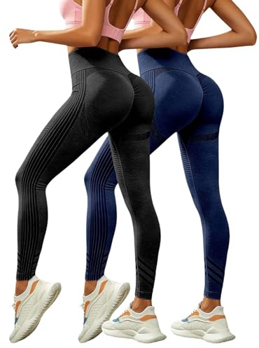 2026 Lot de 2 Legging Anti Cellulite Femme 3D Original, Leggings 3D Anti Cellulite, Legging à Compression, Minceur Taille Haute sans Couture Yoga Fitness Sport Pantalon